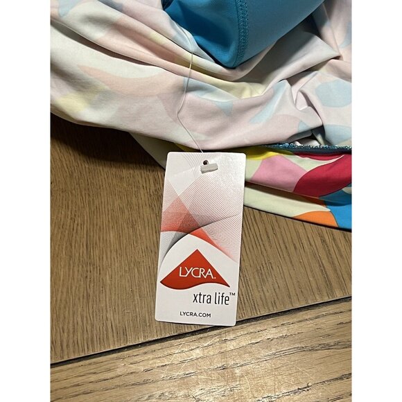 Lands End Bikini Swimsuit Top Plus Size 16W Elastic Colorful Beach Floral NWT - Picture 10 of 11